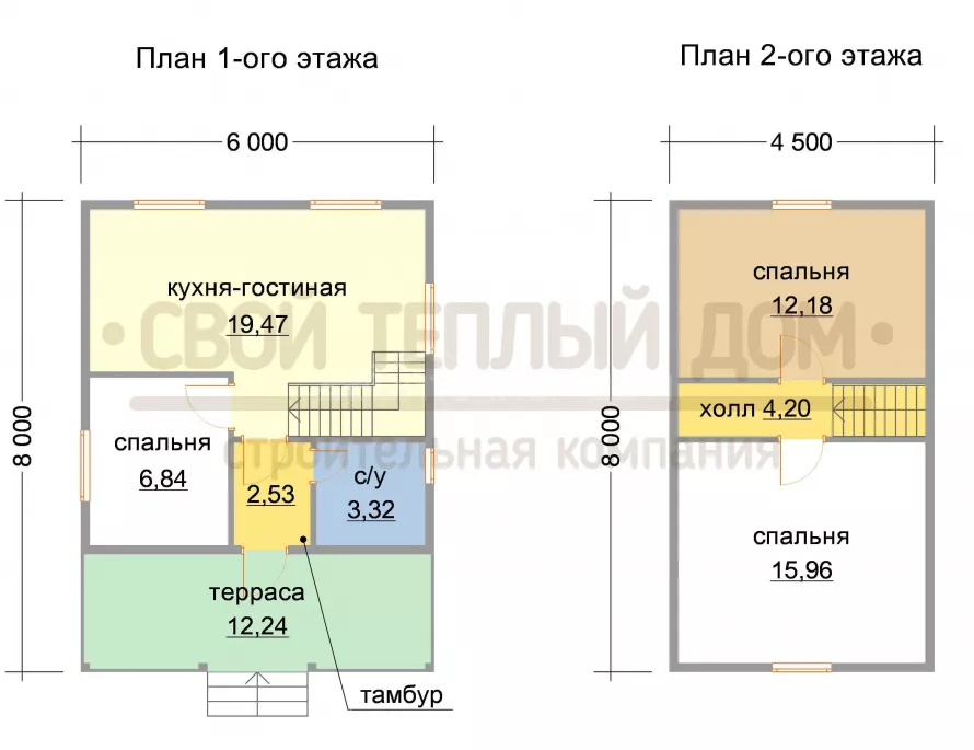 Каркасный дом 6х8 КМ-25