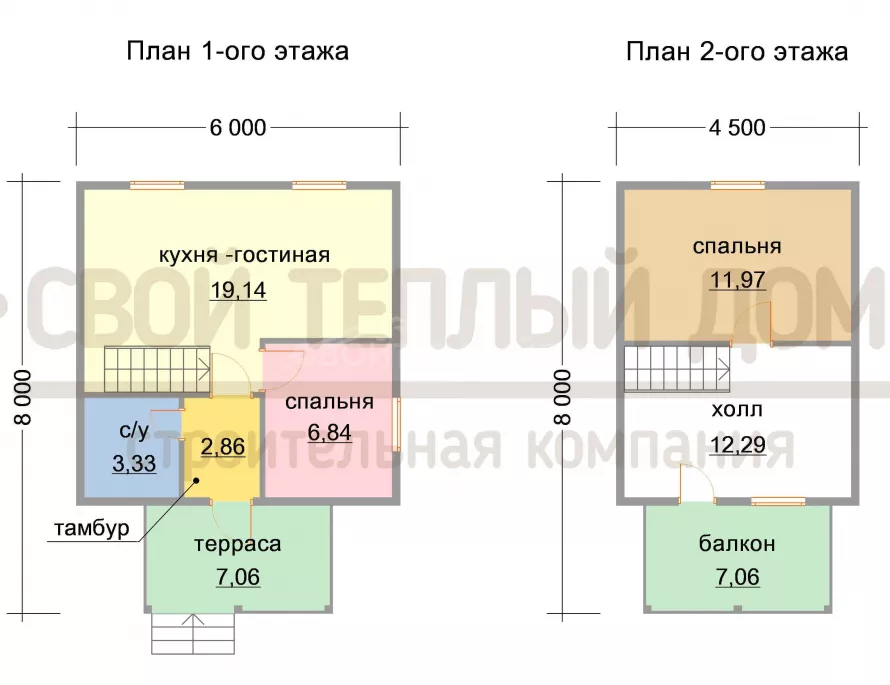 Каркасный дом 6х6 КМ-38
