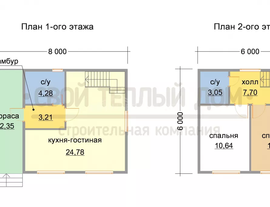 Каркасный дом 6х8 КД-20