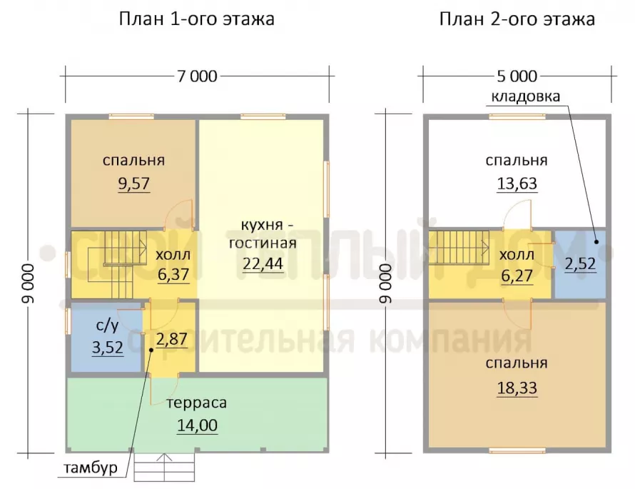 Дом из бруса 7х9 ДМ-27